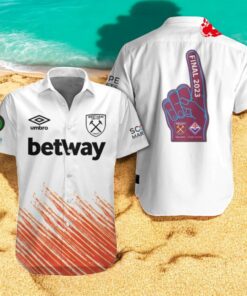 West Ham United Final Orange White Hawaiian Shirt West Ham United Final Orange White Hawaiian Shirt