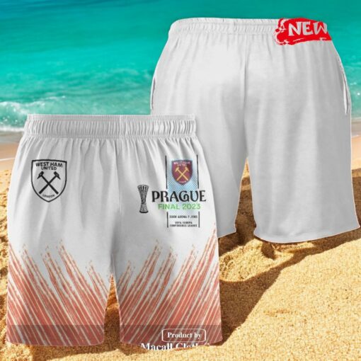 West Ham United London UEFA Prague Final Winners White Hawaiian Shirt
