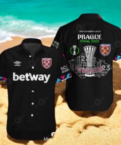 West Ham United Prague Final Winners Premium Black Hawaiian Shirt West Ham United Prague Final Winners Premium Black Hawaiian Shirt