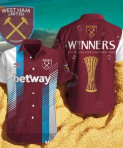 West Ham United Prague Final Winners Red Hawaiian Shirt
