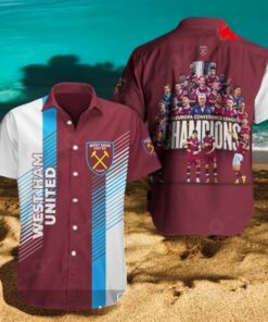 West Ham United UEFA Europa Conference Champions Red Hawaiian Shirt