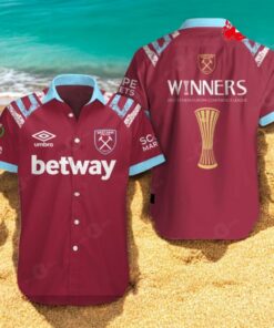 West Ham United Winners Conference Champions Red Hawaiian Shirt West Ham United Winners Conference Champions Red Hawaiian Shirt