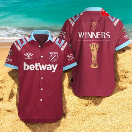West Ham United Winners Conference Champions Red Hawaiian Shirt