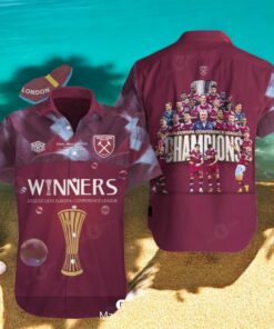 West Ham United Winners Conference League Champions Red Hawaiian Shirt West Ham United Winners Conference League Champions Red Hawaiian Shirt