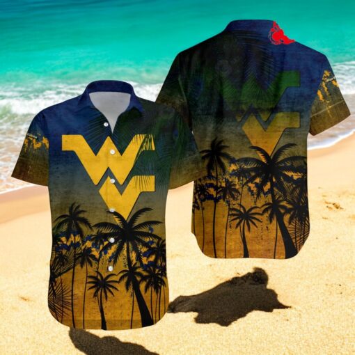 West Virginia Mountaineers NCAA Coconut Tree Tropical Grunge Hawaiian Shirts