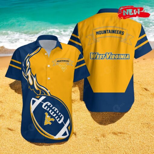 West Virginia Mountaineers NCAA Flame Ball Hawaiian Shirts