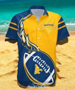 West Virginia Mountaineers NCAA Flame Ball Hawaiian Shirts West Virginia Mountaineers NCAA Flame Ball Hawaiian Shirts