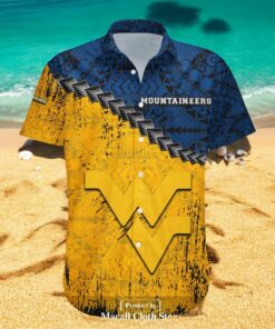 West Virginia Mountaineers NCAA Grunge Polynesian Tattoo Hawaiian Shirts West Virginia Mountaineers NCAA Grunge Polynesian Tattoo Hawaiian Shirts