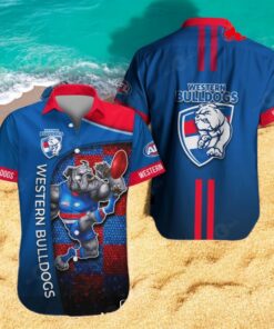 Western Bulldogs x Australia Football Club 3D Blue Apparels Hawaiian Shirt