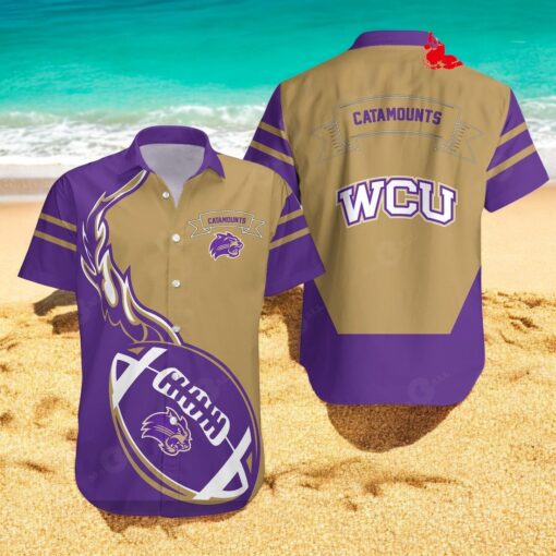 Western Carolina Catamounts NCAA Flame Ball Hawaiian Shirts