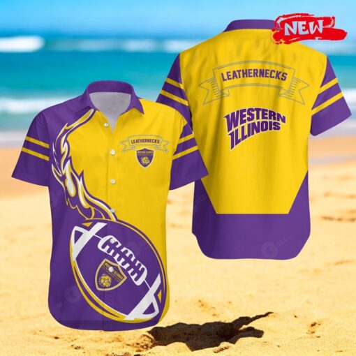 Western Illinois Leathernecks NCAA Flame Ball Hawaiian Shirts