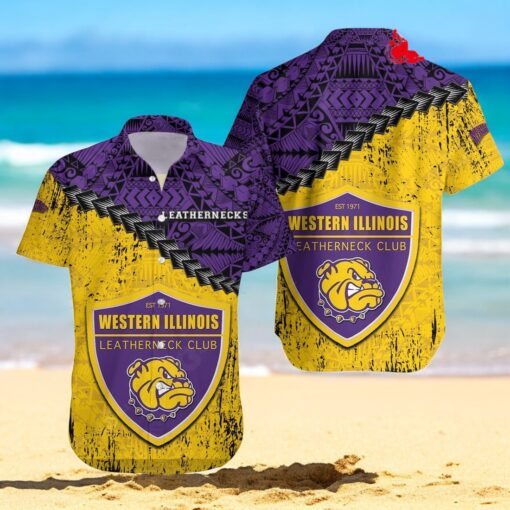Western Illinois Leathernecks NCAA Grunge Polynesian Tattoo Hawaiian Shirts