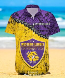 Western Illinois Leathernecks NCAA Grunge Polynesian Tattoo Hawaiian Shirts Western Illinois Leathernecks NCAA Grunge Polynesian Tattoo Hawaiian Shirts