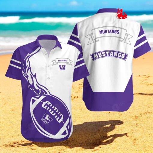 Western Ontario Mustangs NCAA Flame Ball Hawaiian Shirts