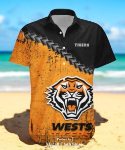 Wests Tigers NCAA Grunge Polynesian Tattoo NRL Hawaiian Shirts Wests Tigers NCAA Grunge Polynesian Tattoo NRL Hawaiian Shirts