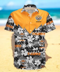 Wests Tigers NCAA Tropical Seamless NRL Hawaiian Shirts