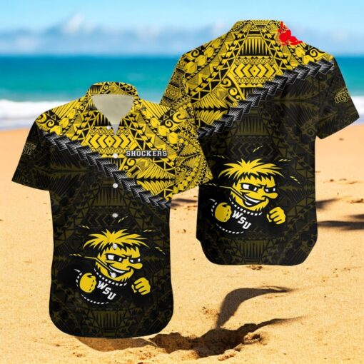 Wichita State Shockers NCAA Grunge Polynesian Tattoo Hawaiian Shirts