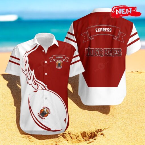 Windsor Express NCAA Flame Ball CA BASKETBALL Hawaiian Shirts