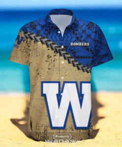 Winnipeg Blue Bombers NCAA Grunge Polynesian Tattoo CA FOOTBALL Hawaiian Shirts