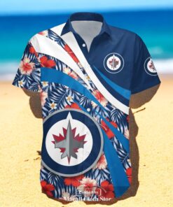 Winnipeg Jets NCAA Hibiscus Sport Style NHL Hawaiian Shirts Winnipeg Jets NCAA Hibiscus Sport Style NHL Hawaiian Shirts