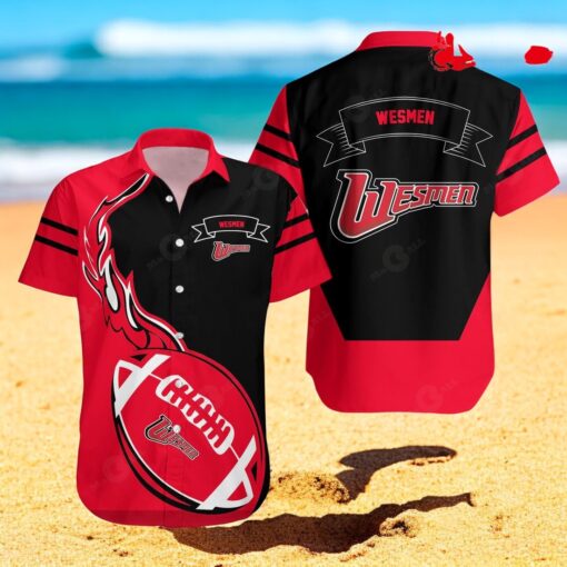 Winnipeg Wesmen NCAA Flame Ball Hawaiian Shirts