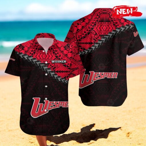 Winnipeg Wesmen NCAA Grunge Polynesian Tattoo Hawaiian Shirts