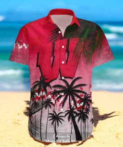 Wisconsin Badgers NCAA Coconut Tree Tropical Grunge Hawaiian Shirts