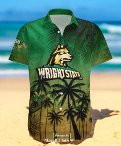 Wright State Raiders NCAA Coconut Tree Tropical Grunge Hawaiian Shirt