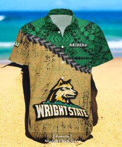 Wright State Raiders NCAA Grunge Polynesian Tattoo Hawaiian Shirt