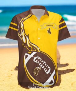 Wyoming Cowboys NCAA Flame Ball Hawaiian Shirt Wyoming Cowboys NCAA Flame Ball Hawaiian Shirt