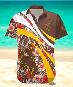 Wyoming Cowboys NCAA Hibiscus Sport Style Hawaiian Shirt Wyoming Cowboys NCAA Hibiscus Sport Style Hawaiian Shirt