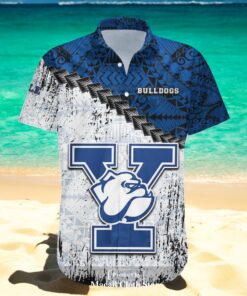 Yale Bulldogs NCAA Grunge Polynesian Tattoo Hawaiian Shirt
