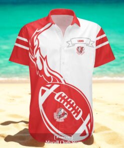 York Lions NCAA Flame Ball Design Hawaiian Shirt York Lions NCAA Flame Ball Design Hawaiian Shirt