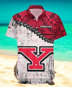Youngstown State Penguins NCAA Grunge Polynesian Tattoo Design Hawaiian Shirt