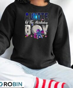 Auntie Of The Birthday Astronaut Boy Space Theme Shirt