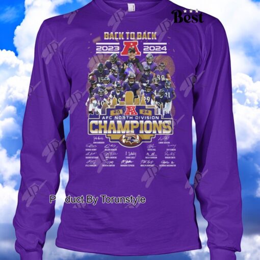 Back To Back 2023 2024 AFC North Division Champions Baltimore Ravens NFL Shirt