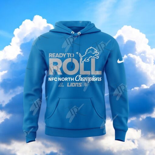 Back To Back NFC North Champions 2023 2024 Ready To Roll Detroit Lions NFL Hoodie   Blue