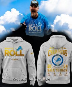 Detroit Lions NFL Ready To Roll NFC North Division Champions 2024 Back To Back Hoodie