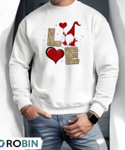 Gnomes Valentines Love Red Leopard Plaid Couple Matching Shirt Gnomes Valentines Love Red Leopard Plaid Couple Matching Shirt