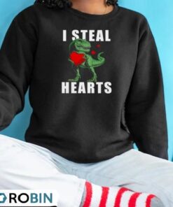 I Steal Hearts Funny Valentines Day Dinosaur T Rex Shirt