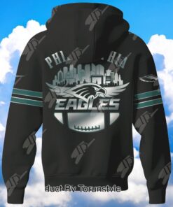 Philadelphia Eagles NFL Fly Eagles Fly All Black 3D Printed Shirt