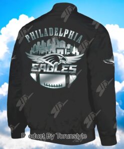 Philadelphia Eagles NFL Fly Eagles Fly All Black Baseball Jacket