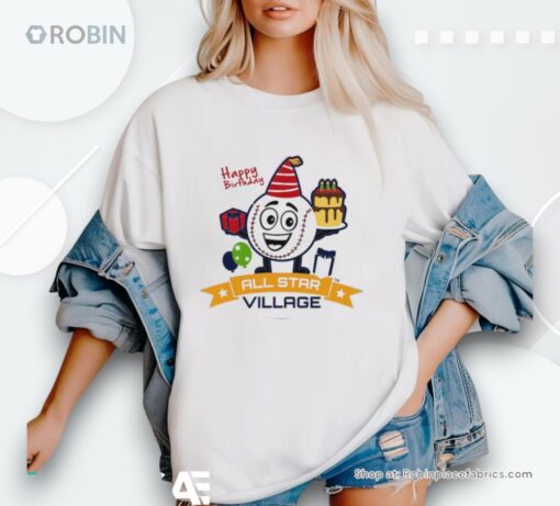 2025 Cooperstown Happy Birthday All Star Village Baseball Shirt