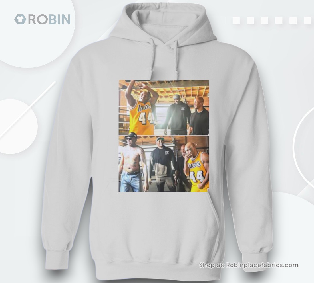 Mike Tyson With The Jerry West Los Angeles Lakers Basketball Shirt