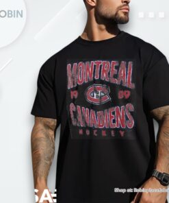 Montreal Canadiens Wave Off Tri Blend Raglan Long Sleeve Shirt