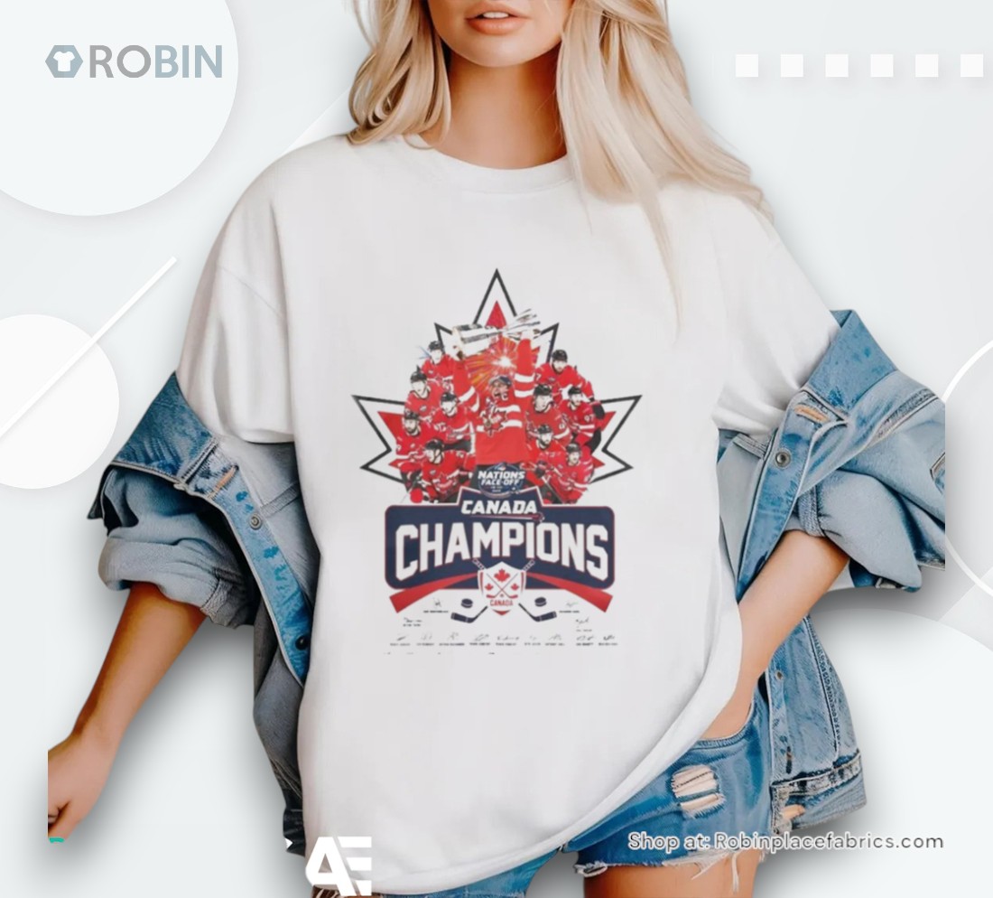 Official Canada Team 2025 Champions 4 Nations Face Off Signature Shirt