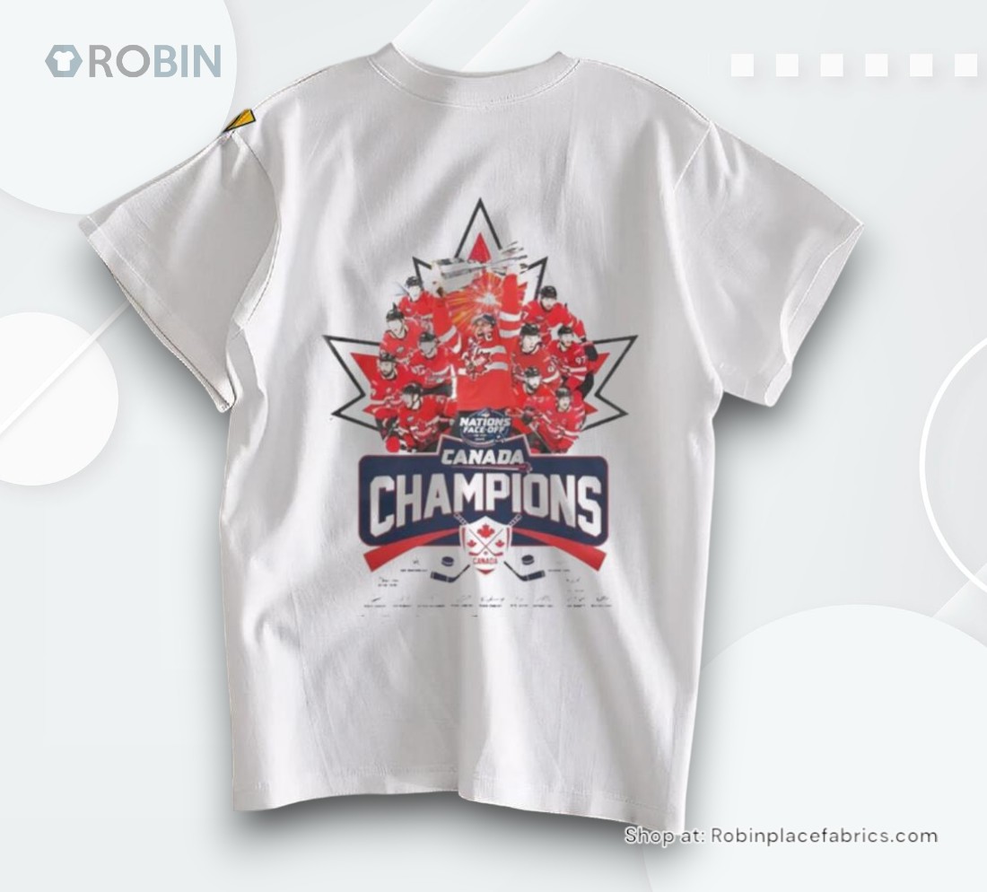 Official Canada Team 2025 Champions 4 Nations Face Off Signature Shirt