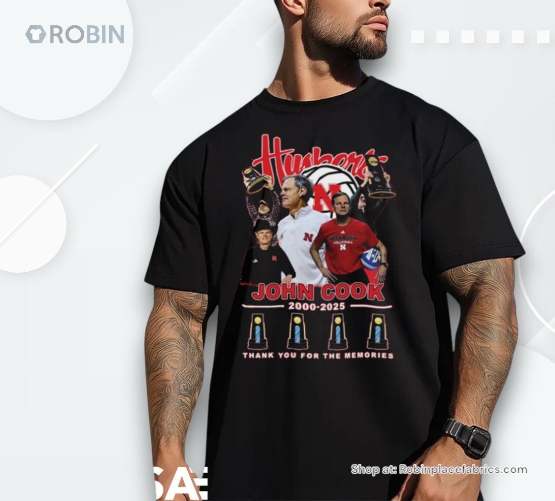 Official Huskers John Cook 2000 2025 Thank You For The Memories Shirt