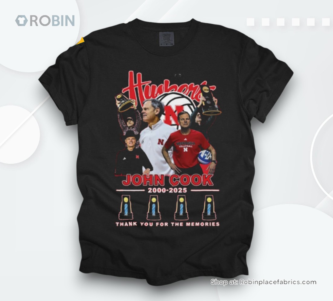 Official Huskers John Cook 2000 2025 Thank You For The Memories Shirt