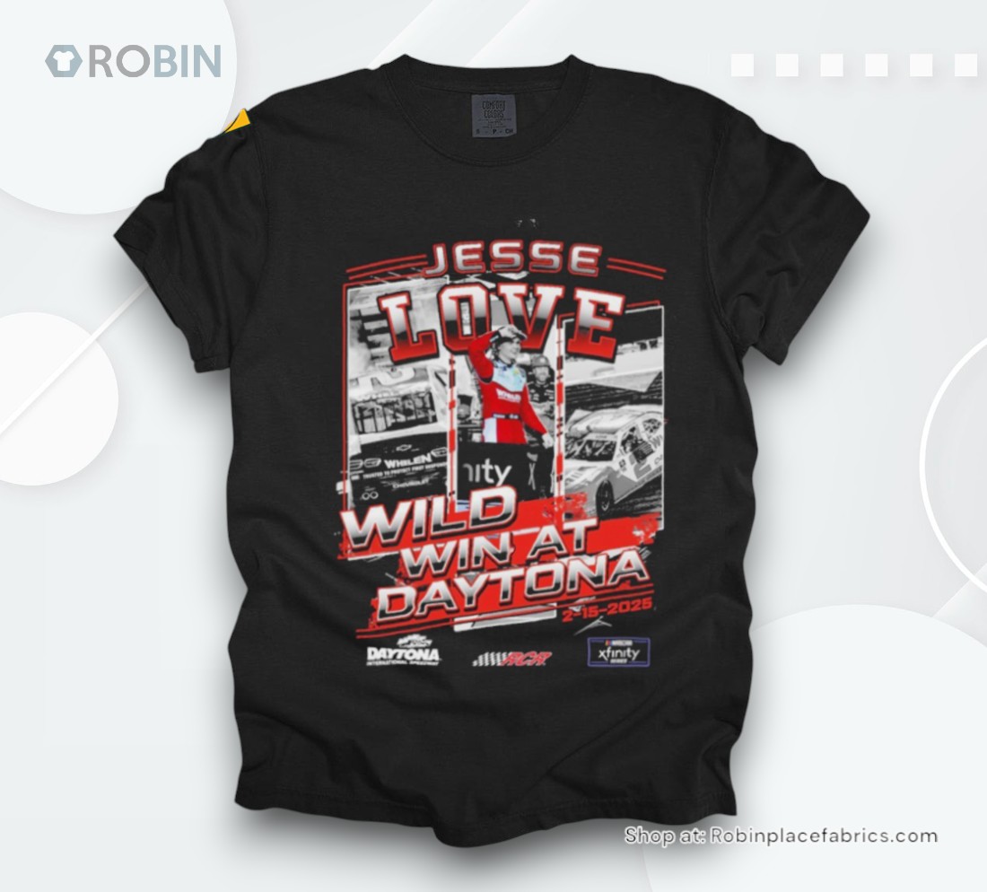 Official Jesse Love Jr. Checkered Flag Sports 2025 Xfinity Series United Rentals 300 Race Winner Shirt